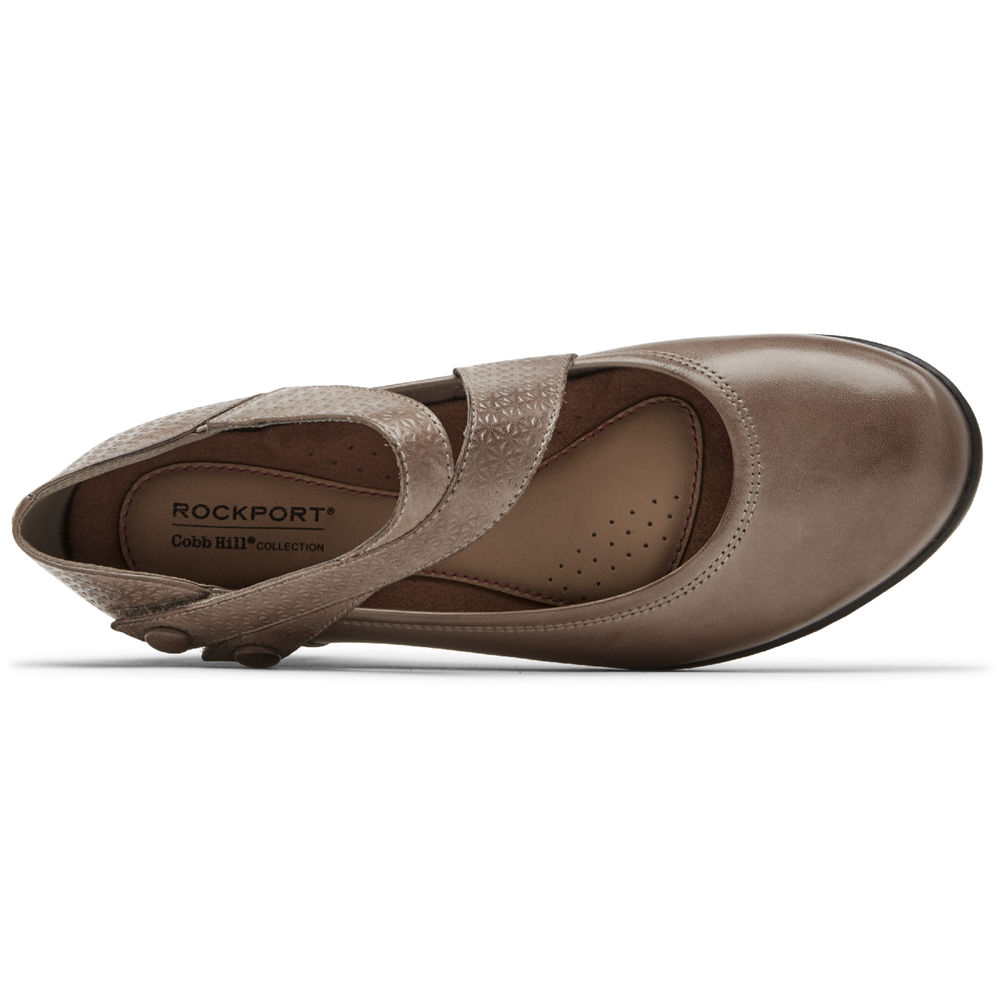 Rockport Wedges For Womens Brown - Cobb Hill Kailyn Asymmetrical Mary Jane - SF2957813